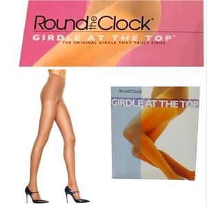 Round the Clock GIRDLE AT THE TOP PANTYHOSE Pale Beige Size B The original